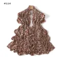 Leopard snake print mercerized cotton scarf variant, soft elastic long shawl style. - 180cm / Style #114