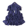 Detailed view of the dark purple chiffon scarf, lightweight and breathable fabric texture. - Haze Blue