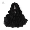 Close-up detail of black crinkled cotton linen fringed scarf, versatile stylish accessory. - Black