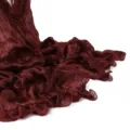 Burgundy pleated ruffled scarf, elegant solid color long wrap shawl for women beachwear. - Velvet Red