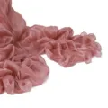 Pink pleated chiffon scarf with lettuce edge, elegant solid color long shawl wrap for women. - Berry Color