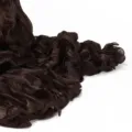 Dark brown pleated silk scarf with lettuce edge, solid color chic beach shawl head wrap. - Lava Coffee
