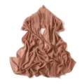 High-density pearl chiffon long scarf detail, elegant solid nude pink drape texture. - Ceramic Brown