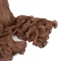 Brown pleated ruffle scarf, crinkled sheer hijab wrap, elegant chiffon beach shawl. - Nut Brown