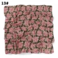 Foulard carré en mousseline perlé imprimé floral 90cm vintage écharpe foulard femme - Double Disque Suspendu