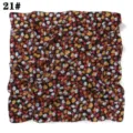 Fleur Imprimé Chiffon Carré Foulard Noir Multicolore Tour de Cou 90cm Élégant Style - Dinosaure Bleu