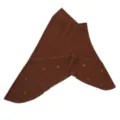 Brown crystal linen swallowtail headscarf detail view with sparkling rhinestone clover motifs. - Caramel Brown