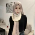 Pañuelo Hijab de Gasa Degradado Plisado Bicolor Cabeza Moda Mujer Chal Elegante - Albaricoque Pasta
