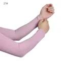 Pink sun protection ice sleeves modal arm covers for outdoor driving sports variant 27# - One Size / Sweet Guava Pink Green