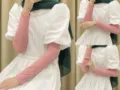 Pink sun protection ice sleeves modal cotton arm covers for outdoor driving sports women. - One Size / Sakura Pink