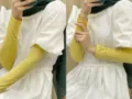 Solid color modal cotton sun protection ice sleeves, yellow arm sleeves for women and men. - One Size / Lemon Yellow