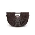 Sac a main demi lune plisse marron chic poignee creuse en U elegante sac de soiree - 29*8*19 / Marron