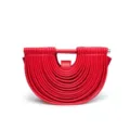 Sac à main demi-lune tissé rouge, design creux en U unique, élégante variante de sac bandoulière. - 29*8*19 / Rouge