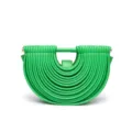 Sac à main demi-lune tressé vert avec poignée U pour femmes mode et élégante soirée. - 29*8*19 / Vert