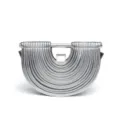 Sac à main demi-lune plissé métallisé argenté avec design creux en U élégant. - 29*8*19 / Argent