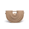 Sac à main demi-lune en cuir kaki, design évidé en U et structure tubulaire élégante. - 29*8*19 / Kaki