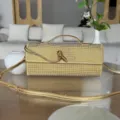 Sac de soirée en strass doré, sac à bandoulière structuré métallique de luxe pour femmes - Ton Or