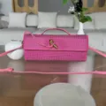 Sac de Soirée Strass Rose Pochette Horizontale Cristal Main Élégant Bandoulière Sac - Rose Barbie