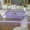 Superbe sac de soirée en strass violet, élégant sac bandoulière en diamant pour femmes. - Violet Taro
