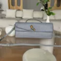 Élégant sac de soirée en strass, pochette longue bandoulière étincelante pour femmes. - Gris Transparent