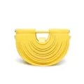 Elégant sac à main jaune en demi-lune, design côtelé unique avec une poignée en U. - 29*8*19 / Jaune