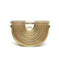 Sac à main demi-circulaire métallique doré design unique de nouilles évidées en U élégant. - 29*8*19 / Or