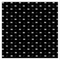 Schwarzer Chiffonstoff mit einem niedlichen weißen Schleifen und lucky Druckmuster. - 7# Schwarz Weiß Lucky Schleife