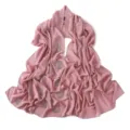 Elegant dusty pink chiffon hijab scarf with rhinestone spiral patterns and sparkly edges. - 15# Rose Gray
