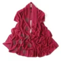 Detailed view of hot drill chiffon long scarf elegant rhinestone design rose pattern fabric texture - 22# Dragon Fruit