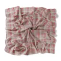 Vintage British style plaid large square scarf, elegant chiffon printed shawl and wrap for women. - Rose Pink Green Plaid