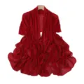 Red starry rhinestones stretch mesh shawl detail, elegant sheer scarf for summer air conditioning. - 2# Cherry Red