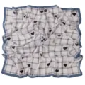 Chic grid square scarf with black heart print, lightweight chiffon neckerchief for women. - 6# Block Heart Plaid