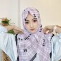 Pañuelo de gasa a cuadros morados para mujer, bufanda cuadrada elegante para cabeza. - 8# Púrpura Nice Cuadros