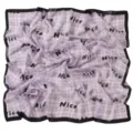 Purple plaid chiffon square scarf with nice letters print for women fashion hair wrap neckerchief - 8# Purple Nice Plaid