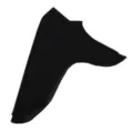 Black double layer chiffon tail hijab detail view, comfortable Malay style solid color headscarf - One Size / Black