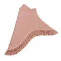 Elegant crystal rhinestones embellished ruffles asymmetrical headscarf solid color hijab wrap - One Size / Mousse Brown