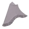 Detailed close-up view of the crystal linen swallowtail hijab featuring sparkling rhinestones. - One Size / Agate Grey
