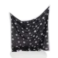Foulard quadrato in chiffon con stampa di rose e cuori nero e bianco elegante sciarpa. - Cuore Rosa Nero