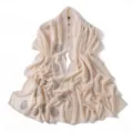 Exquisite rhinestone chiffon scarf detail, featuring sparkling diamond swirl patterns and chic edges. - 10# Ivory White