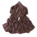 Elegant solid color chiffon scarf with rhinestones, lightweight long shawl and hijab wrap. - 8# Brick Tea