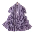 Light purple chiffon scarf with rhinestone rose patterns, elegant hijab or shawl for women. - 16# Wisteria Purple