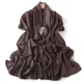 Elegant coffee sparkly chiffon scarf with hot fix rhinestones, perfect for evening shawls. - 9# Hot Cocoa Brown