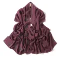 Elegant plum chiffon hijab with sparkling rhinestone details, perfect for stylish women. - 14# Mulberry Purple