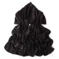 Detail shot of black rhinestone chiffon long scarf, sparkling star design, elegant women shawl. - 10# American Dark Chocolate