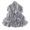 Detailed view of grey chiffon rhinestone scarf shawl with sparkling stars design, elegant look. - 11# Galaxy Bright Gray