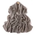 Detailed view of grey-brown chiffon rhinestone scarf glitter sparkle shawl wrap fabric texture. - 14# Wood Gray