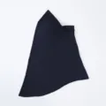Plain milk silk hijab detail view, versatile solid color outdoor warm headscarf. - Navy Blue
