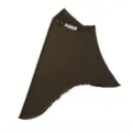Stijlvolle donkerbruine ijszijde hoofddoek voor dames met strass hartjes en gerimpelde rand. - Legergroen