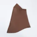 Detailed view of a solid brown milk silk headscarf, soft texture, simple and versatile style. - Coffee
