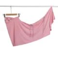 Pink camellia tassel chain wrap stylish comfortable solid color headscarf soft turban - Pink